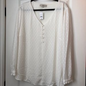 NWT - Loft Plus Chiffon Top